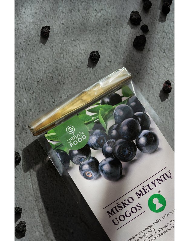 Džiovintos miško mėlynių uogos, 50 g 1