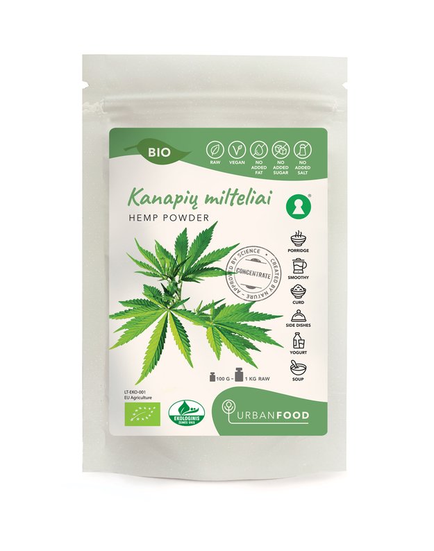 Kanapių sėklų milteliai, 100 g - EKOLOGIŠKI